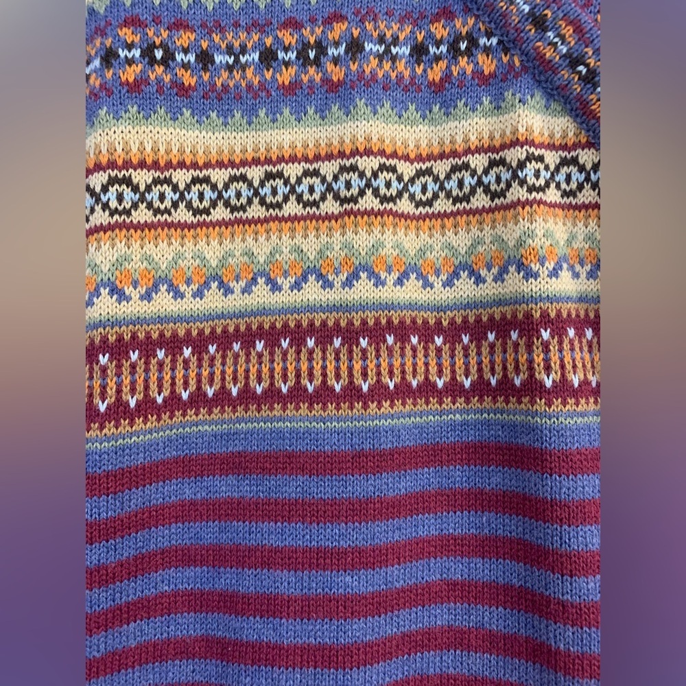 Hanna Andersson Fair Isle Knit Stylish Multicolor Knit Kids Dress size 130 - Picture 3 of 4